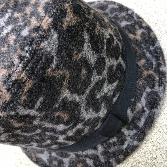 COLLECTION EIGHTEEN Wool Blend Fedora Hat Women's One Size Cheetah Felt …​ - Picture 3 of 7